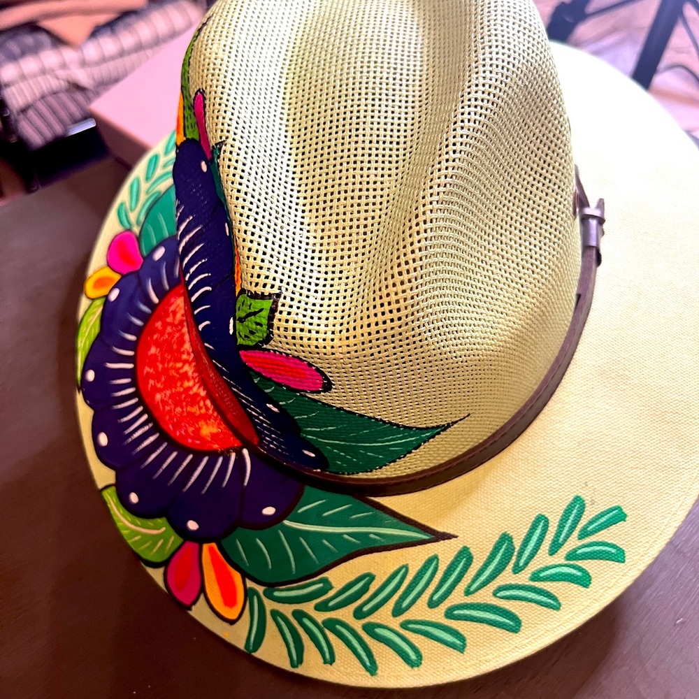 Floral Patterned Hat with Vibrant Colors